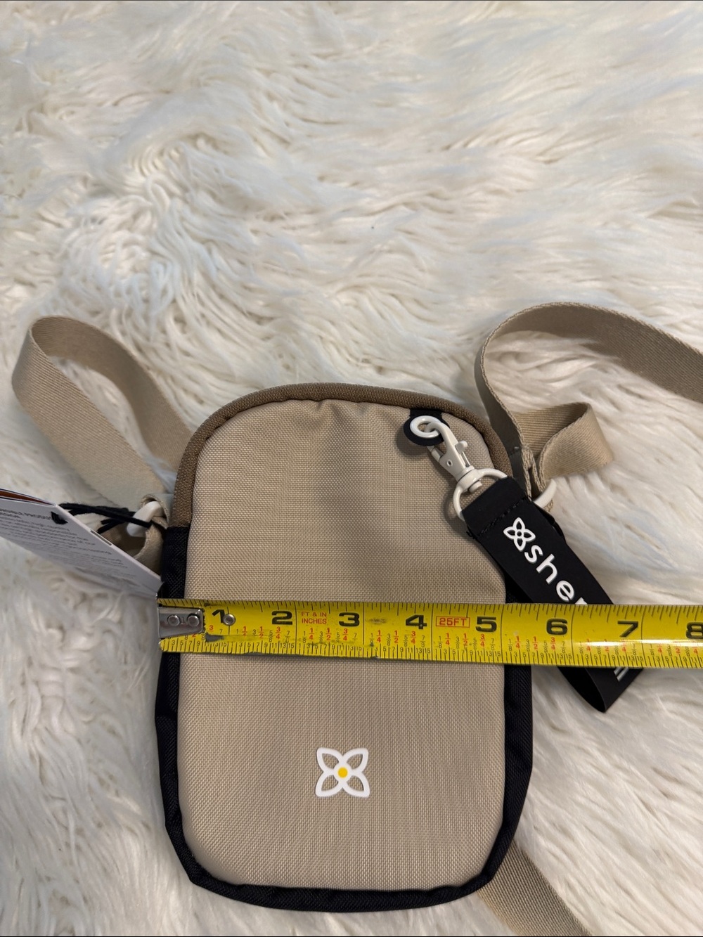 Sherpani Beige and Black Compact Crossbody Pouch brand new - Picture 6 of 8